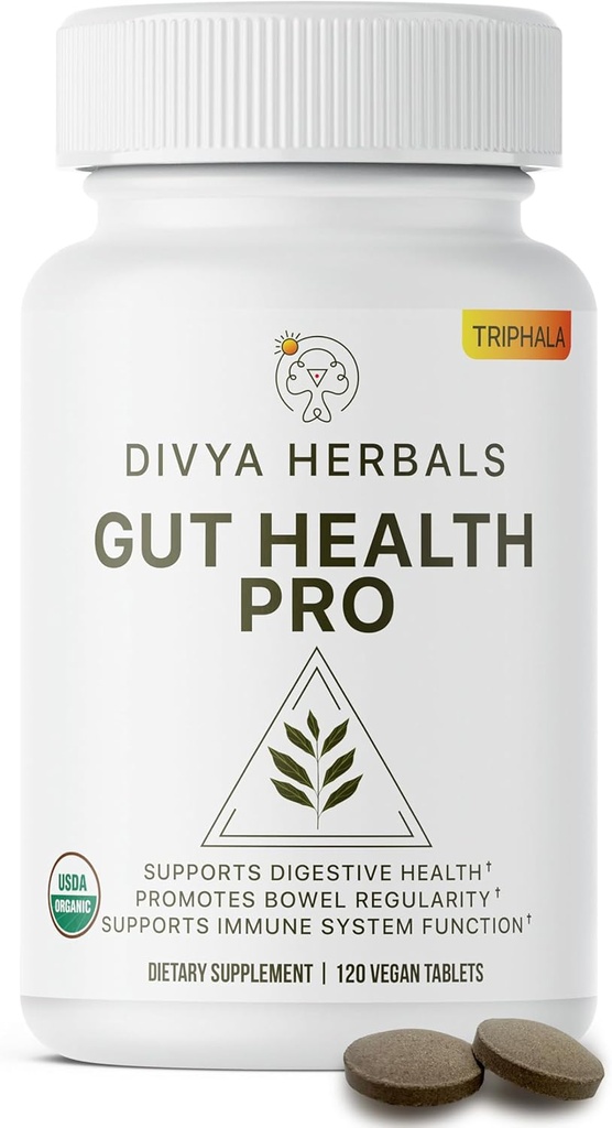 Gut Health Pro - Bloat Relief, Detox and Digestive Support - 100%纯有机Triphala 补充 - 女性和男性 - 未化妆 Vegan 片 - 120Ct