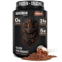 Birdman Performan Perform Vegan 蛋白粉, 31g 蛋白质, 5g Creatine, 5g BCAA, Probiotics, 电解质, 预工作, 低卡布, 无糖乳制品, 植物巧克力蛋白 19 服务