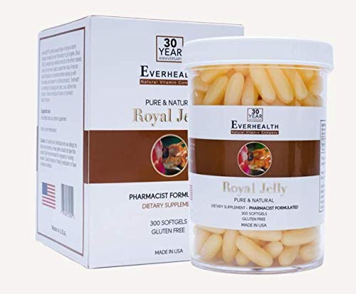EVERHEALTH 重要皇家Jelly 1000mg(300软胶) 饮食补充 真实纯真品质
