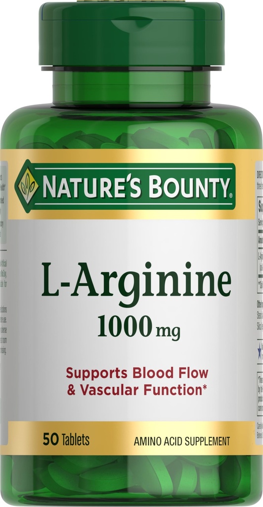支持血液流动和血管功能的自然财富L-Arginine 1000mg — — 非GMO, Gluten Free, 50块牌匾
