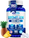 我们喜欢维生素Bromelain 500mg Capsules - 1200 GDU/Serviging - 来自Pineapple提取的溴化辅料 - 蛋白质酶用于消化,吸收,联合疼痛,肌肉疼痛 - 180 Capsules