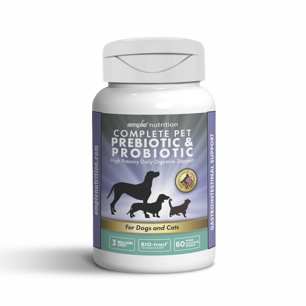 全面营养 完整 宠物 Prebiotic + 养狗和猫的 Probiotic , 60 cmt 猪肉 Flawared Pearls