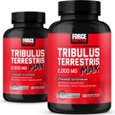 FORCE FACTOR Tribulus Terrestris Max for Men 2-Pack, Testosterone Buster, 雄性生命力补充剂,用关键天然成份高级吸收器制造, 2000mg, 240 Capsules, Red