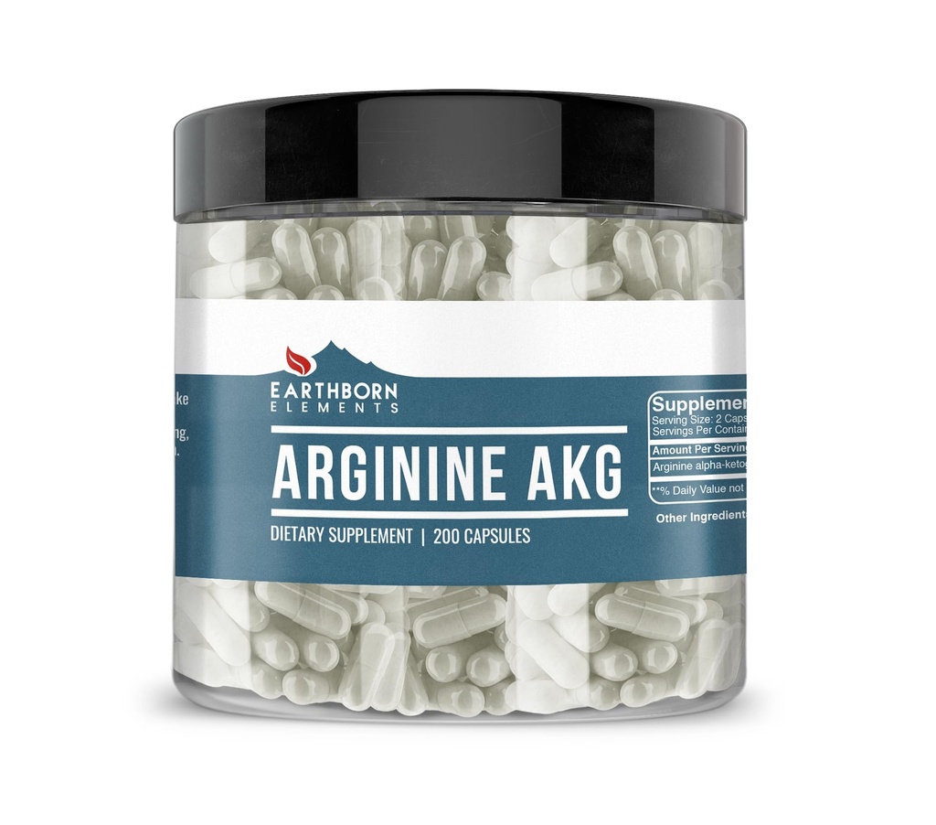 土生土长的元素 Arginine AAKG 200 Capsules, 纯和无稀释, 无添加剂