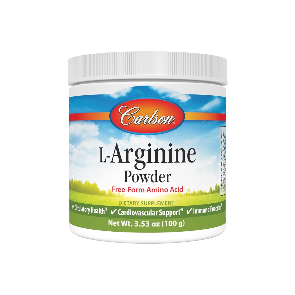 Carlson - L-Arginine Powder,自由型氨基酸,循环健康,3.53 oz(100克)