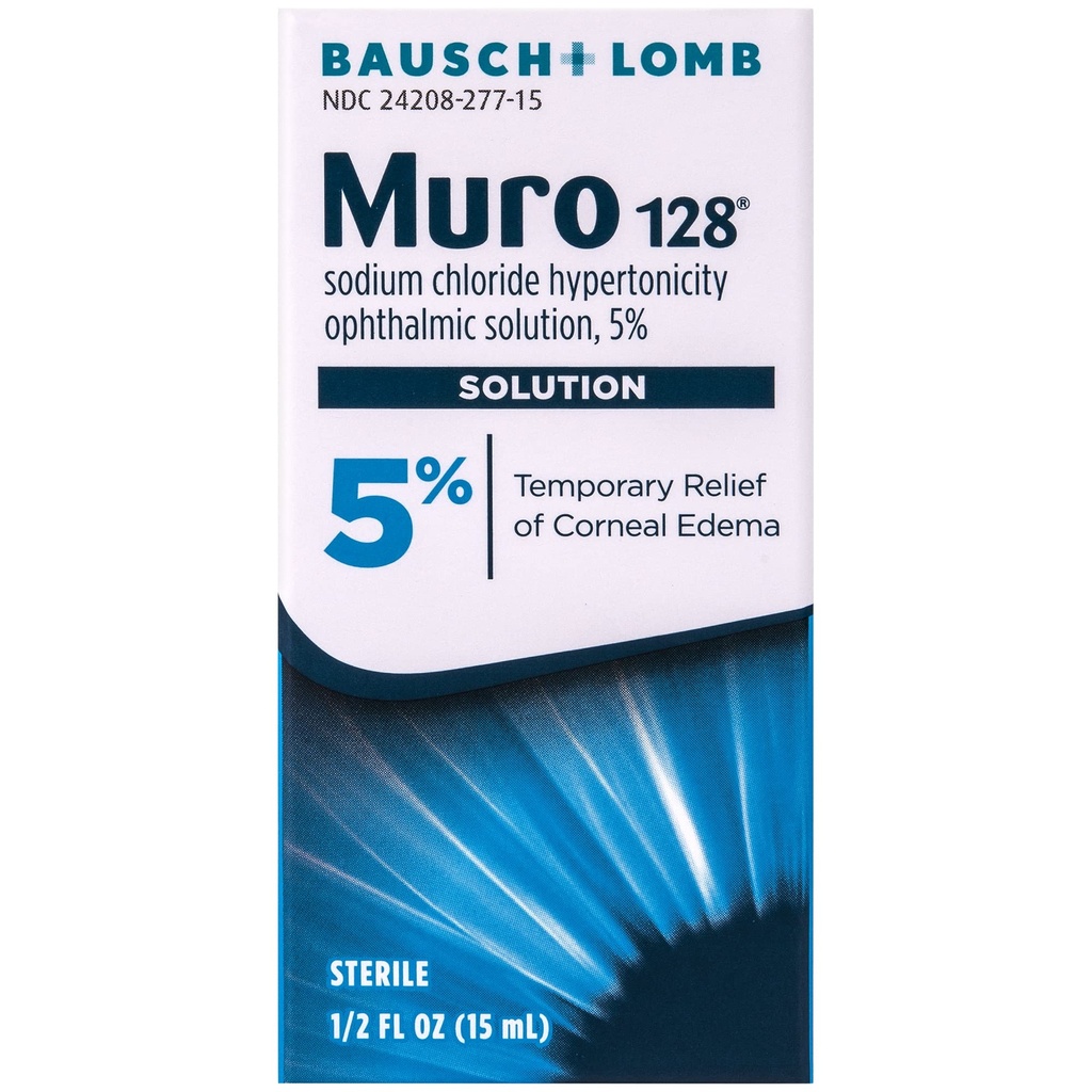 128 溶液,Corneal Edema的暂时缓解,眼科,氯化钠超音速溶液 5%,0.5 Fl. Oz