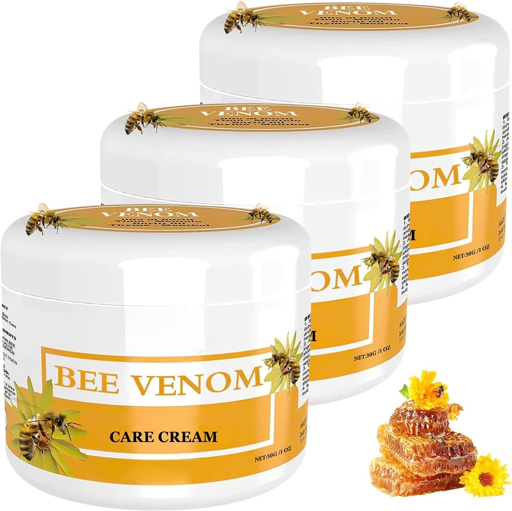 Bee Venom 校正奶油 - 3瓶套装,适用于所有皮肤类型,专业皮肤护理