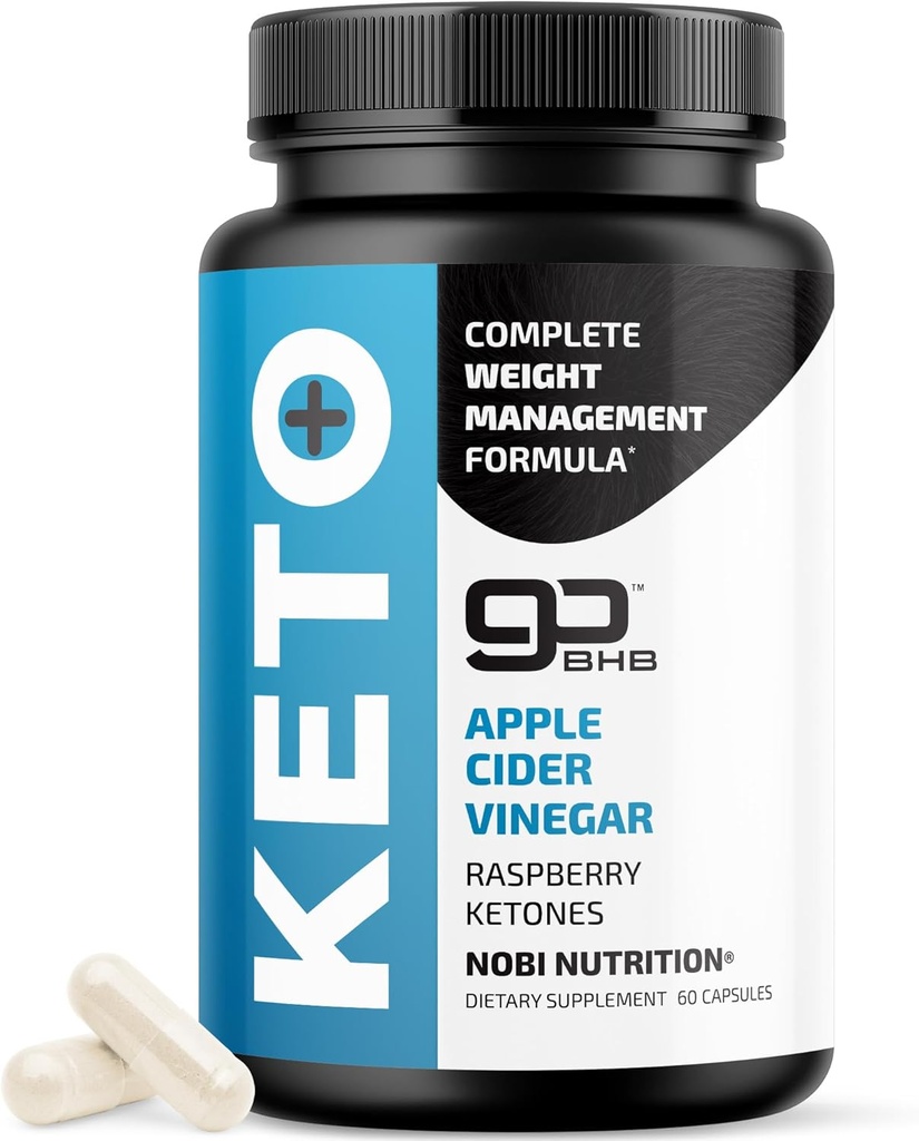 Keto Pills with Apple Cider Vinegar, The Mother & BHB → 1000mg GoBHB 外源性 Ketones & Raspberry Ketones for Demobolism, Ketosis & ACV Keto 饮食支持 → Gluten-Free Supples → 60 Capsules