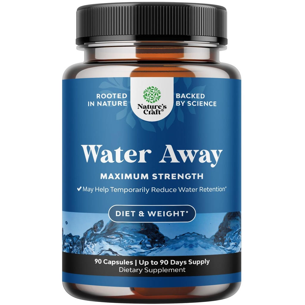 水路草食药剂 高强度 - 含丹德利翁叶提取和绿茶的流体保留补充剂,用于对女性和男性进行集体救济 - 腿部和脚部居住-90个计数