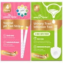 Easy@Home Vaginal pH测试带和UTI测试套(8个计数):Yeast Information,BV,UTI 测试女性,快速准确结果,4个尿道感染和4个女性pH健康测试