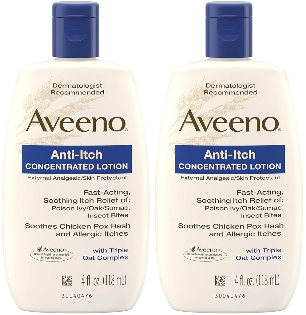 Aveeno, 防痒集中的Lotion, 4 fl oz- pack of 2