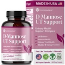 纯D Mannose Capsules 1000mg per Service - 快速代理 UTI 支持 - 尿液Tract Cleanse & Bladder 健康 - Cranberry, D-Mannose, Dandelion, Hibiscus Flower - 60 Veggie Caps