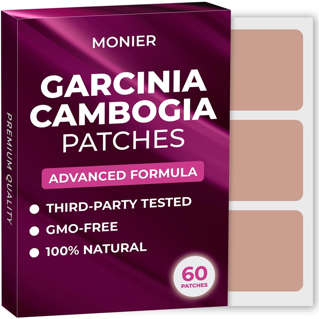 MONIER Garcinia Cambogia 补丁(包60) - 100%的男女自然补丁 - B12和钾 - 能源、重点和身体支持 - 强化公式
