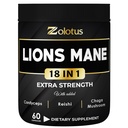 Zolotus Lions Mane 蘑菇帽 配有 Cordeyceps, 长老莓, Ginkgo Biloba, Bacopa - 60 Capsules