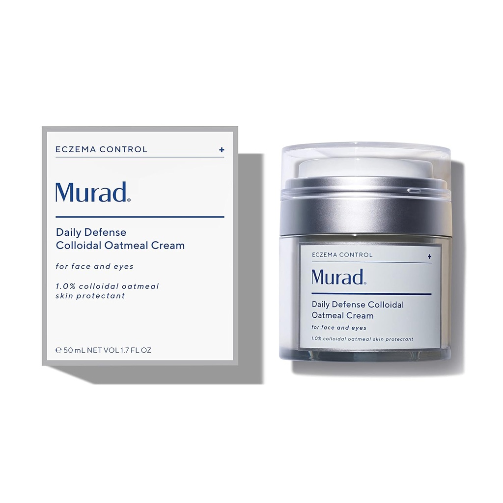 Murad Eczema Control Daily Defense Colloidal Oatmeal Cream – Redness and Itch Relief Freat Face Moisturizer - 舒缓和水分皮肤护理治疗,1.7 Fl Oz