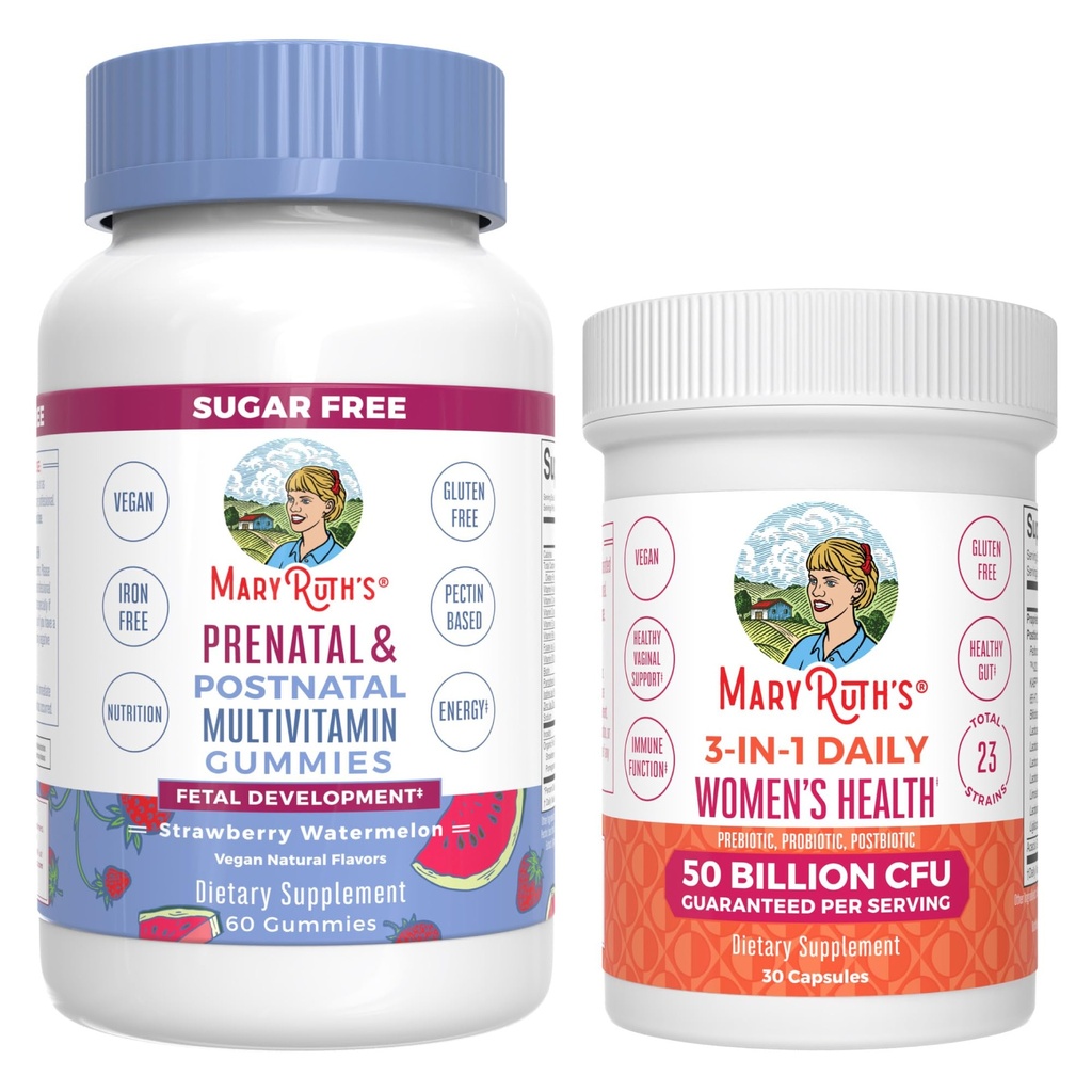 MaryRuth 组织 产前 产后 多维特敏 古米(Strawberry)和妇女 3-in-1 每日 Probiotic Capsules → 清洁标签项目 验证 → 母乳喂养和古特健康 → 维冈,非GMO