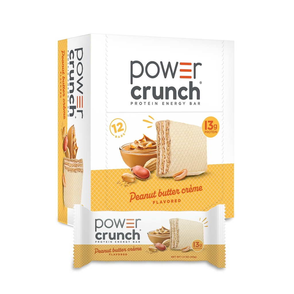 Power Crunch Protein Wafer Bars, 高蛋白馅饼与美味味, 花生酱 Crème, 1.4 Ounce(12个伯爵)
