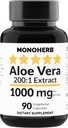 MONOHERB Aloe Vera 1000 mg - 200x 提取 - 90 capsules