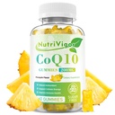 CoQ10 Gummys,Coenzyme Q10 补充200 mg,高吸收 CoQ10 细胞能和免疫健康补充,Vegan,Gluten Free,Pineapple Flavor, 60 Counter