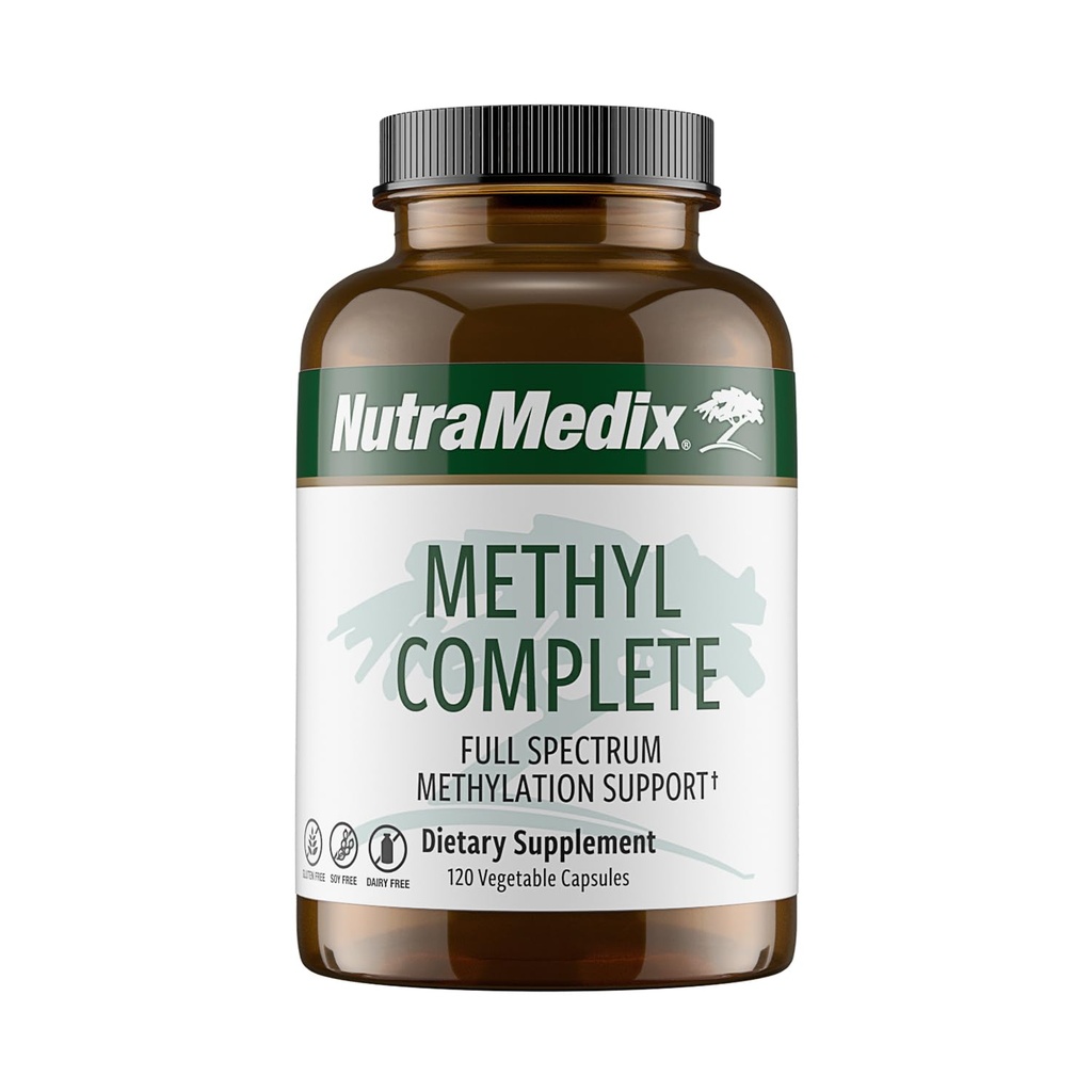 NutraMedix 甲基完整 - 完整的甲基化和能源支持 Capsules - 维生素B2, B6, B12和Folate - 配有 Creatine Monohdryate 和 Betaine Anhydrous(120个计数)