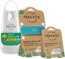PARAKITO 蚊子、昆虫和臭虫喷雾盆 -- -- 包括喷雾、涡流水晶带和4个再填充物 -- -- 免费DEET、Citronella 基本油、营扎、徒步旅行、旅行室外活动