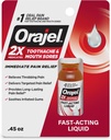 Orajel 2X 治疗牙痛和口腔索雷斯液体,0.45 fl oz