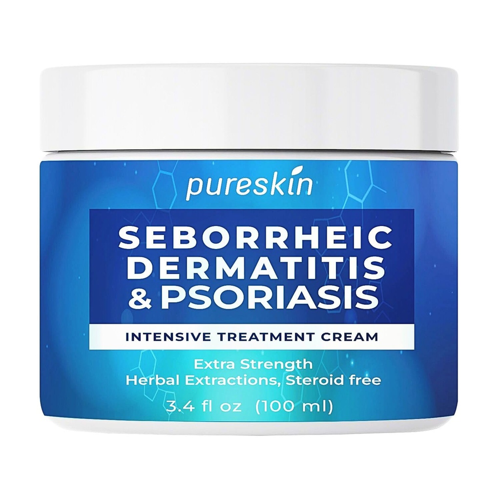 Seborrheic 皮肤炎 Psoriasis Cream:抗菌治疗 - 传统草药喷射 - 对燃烧刺激的Scalp皮肤的救济 - 类固醇自由耐久结果 3.4 Oz