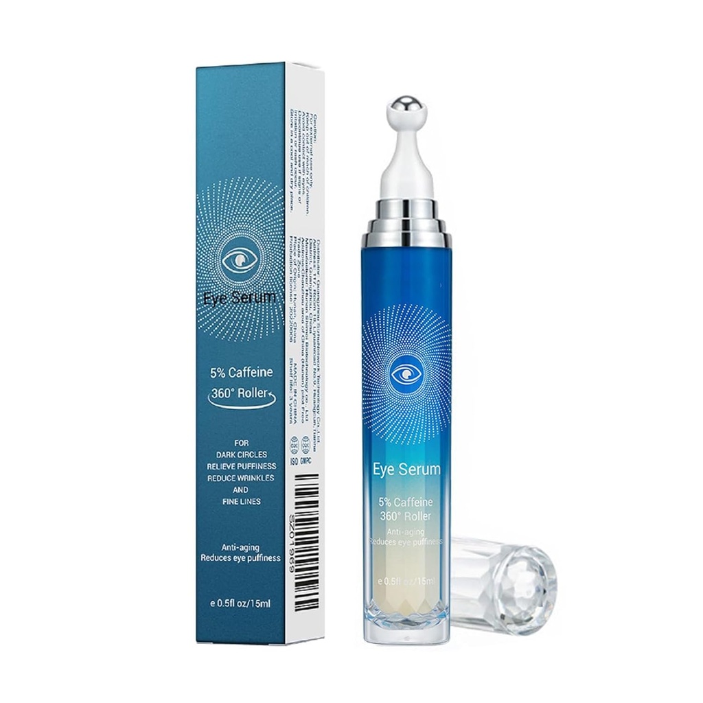 5% Cafeine Eye Serum, 抗衰老 在眼卷筒下为暗圆花纹皱纹和细线, 韩国眼罩花纹为360°Massage Ball, EyeBags 治疗男女