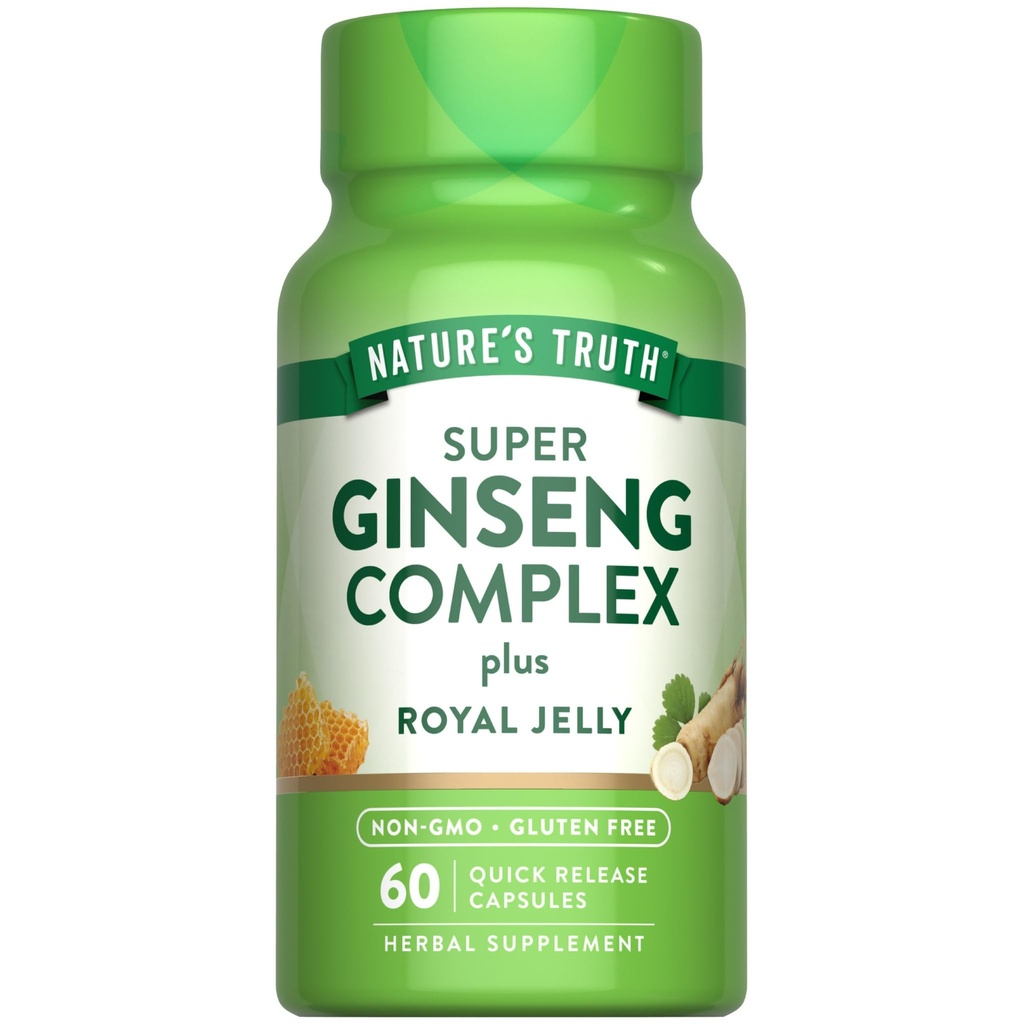 Nature's Truth Super Ginseng Complex ####60 Capsules ###与皇家Jelly ###Non-GMO & Gluten Free Supplement(英语:Non-GMO & Gluten Free Supplement)合著的自然真理超级金森综合体####60 Capsules##################################################################################################################################################################