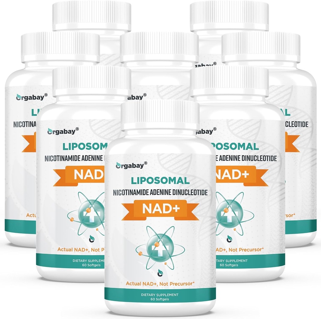 Orgabay Liposomal NAD+ 阿尔加巴伊·利波索马尔 补充500 mg,高吸收,带TMG 250 mg的推进NAD+,实际NAD+更有效率的Than Nicotinamide Riboside,支持细胞能量,健康衰老 QQ 480软胶