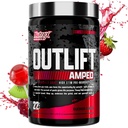 OUTLIFT Ampped Max Dosed high STIM Pre Workingout Power, 6G Citrulline, 3.2G Beta Alanine, Alpha GPC, CognatiQ, 极端能量, 大型泵, 强力, 电解质, 诺特罗波克, 水果扑克, 22 服务