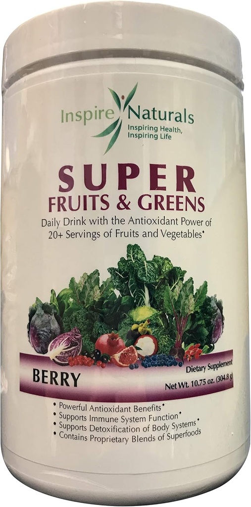 Super Fruits and Greens,博士推荐最佳品尝所有天然超级食品 w/ 20+ Fruits & Vegetables (莓)