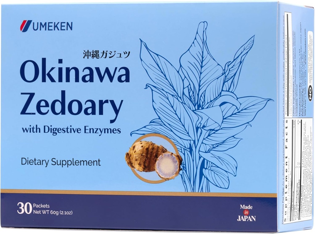 Umeken冲绳泽多利紫色和白色涡轮与发酵的卷心菜提取,男女古特健康补充,泽多利根,涡轮补充,6 Packets(30计,包装1)
