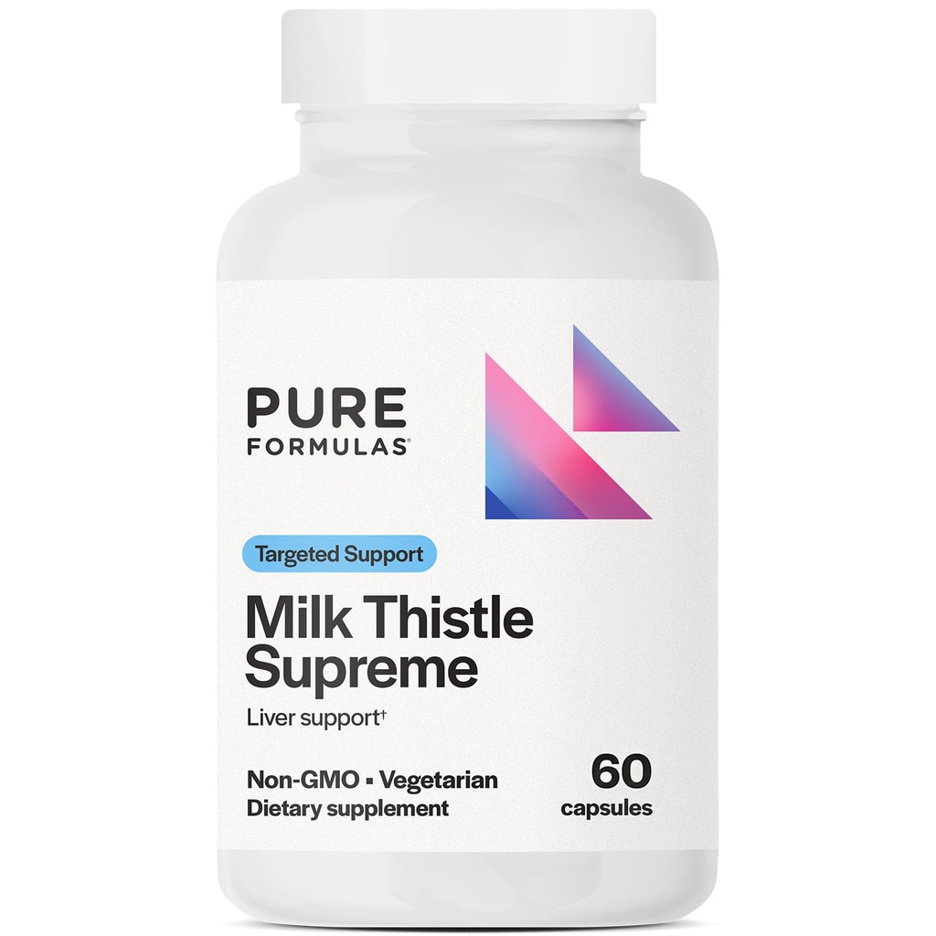 PureFormulas Milk Thetle 最高250 mg – Liver Health & Antioxidant Support – 非GMO 植物卡普尔 – 60 计数