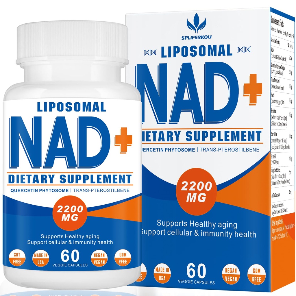 2200mg 利波索马尔 NAD+ 补编 - 增强细胞能量和老化Defese, 60 Capsules