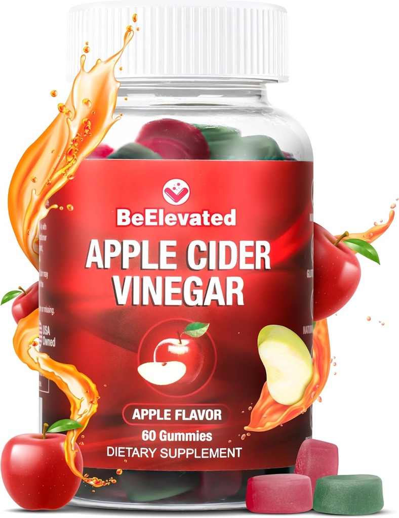 苹果苹果 苹果 苹果 Vinegar Gummy – 女性和男性体重损失姜汁 – 500 mg ACV Gummys – Belly Fat Burner – boost代谢 – 非GMO Apple Flavor Vitamins – |(60个瓶子)