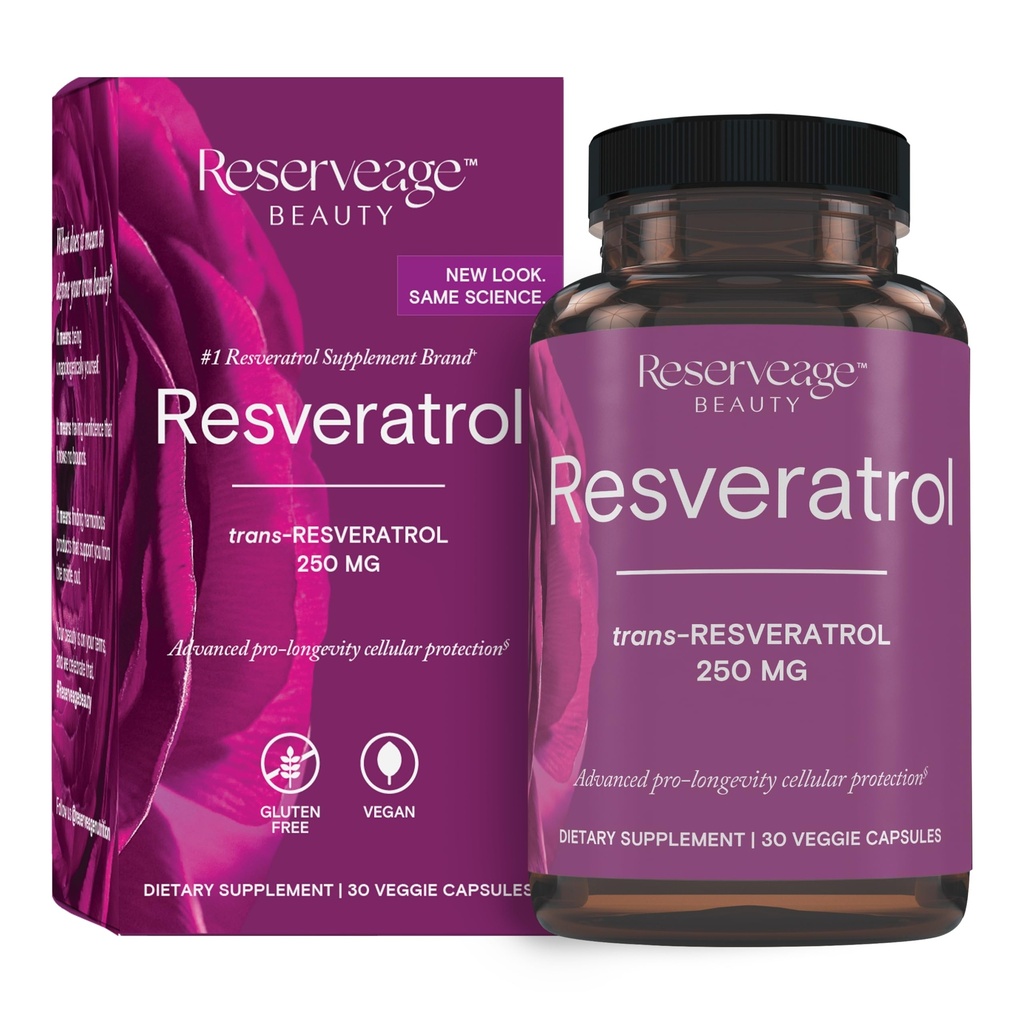 储备美人,Resveratrol 250毫克,心脏和细胞健康抗氧化剂补充剂,支持健康老龄化和免疫系统,Paleo, Keto, 30 Capsules