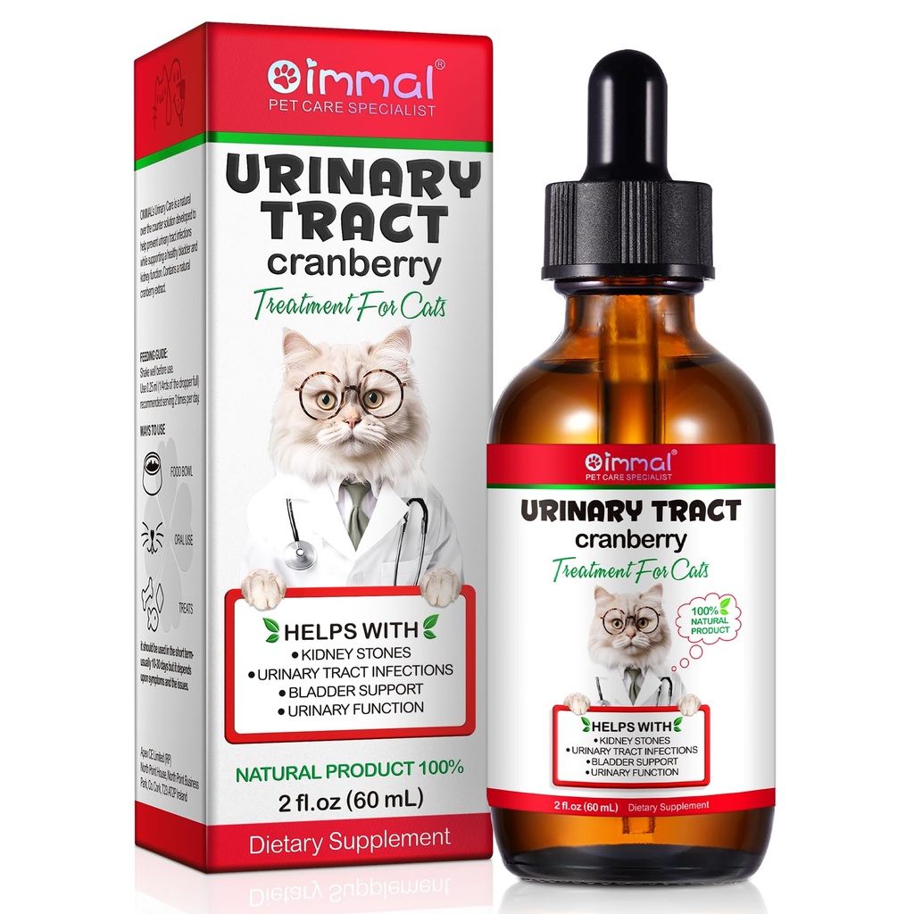 猫的尿道切片,天然猫的尿道切片感染治疗滴 - 支持Bladder,肾石,狗UTI,Cranberry Kedney Bladder 支持补充,鸡肉Flavor - 60毫升/2.02oz