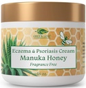 Manuka Honey Eczema Cream 摩擦Lotion Fragance Free for Psoriasis Relief - 痒痒,干皮肤拉什膏剂 - 皮肤苏打摩擦剂 - 身体和面部奶油 - 儿童与成年人 16oz