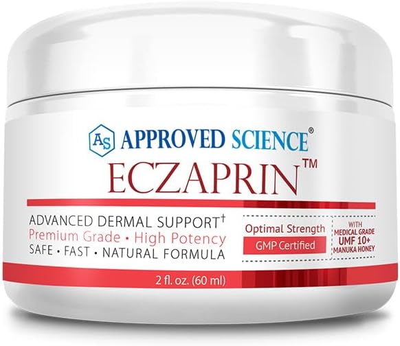 批准科学 Eczaprin Balm - 30% Manuka Honey(UMF 10+),5% Colloidal Oatmeal - 干,痒皮肤 - 所有皮肤类型 - Paraben-Free,非GMO,无大豆,无小麦 - 2 f. Oz.