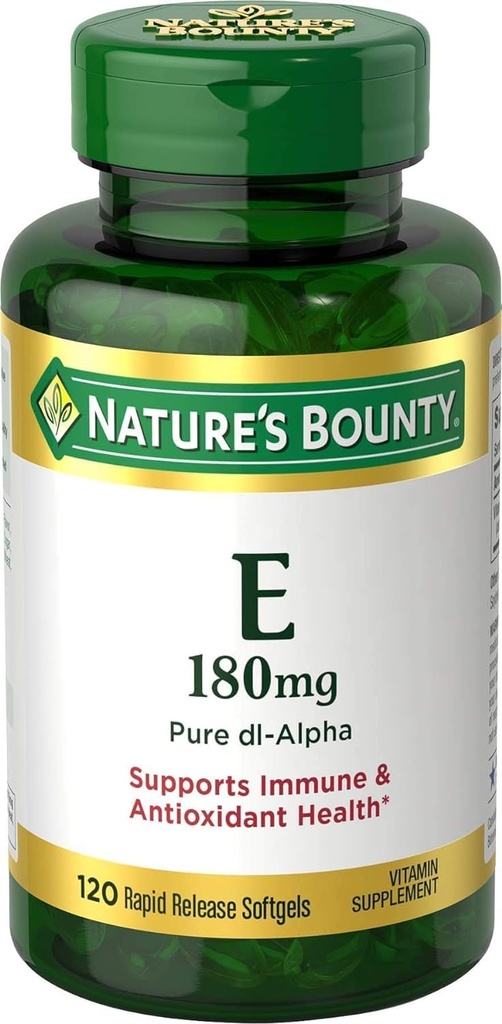 自然的丰盛维生素E 400 IU软胶纯 DL-Alpha 120 Soft Gels (Pack of 2)