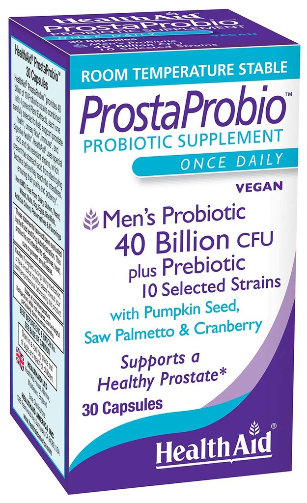 ProstaProbio男子日报 Probio – 10 Strains 配有Prebiotic,南瓜种子,Saw Palmetto & Cranberry + 30 配有前列腺和尿液健康支持的每日一次蔬菜卡普苏莱斯