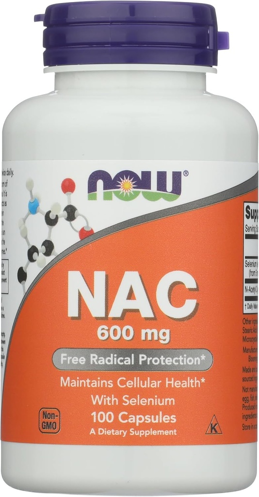 现在食品 Nacetyl Cysteine 600mg Capsules, 100 CT