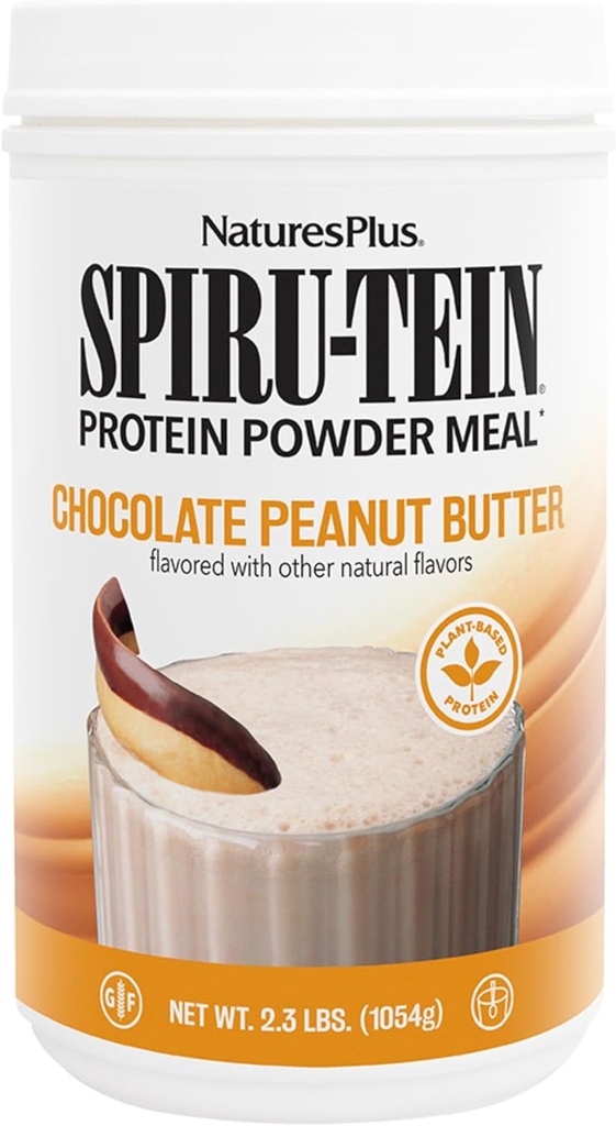 NaturesPlus SPIRU-TEIN,巧克力花生酱 - 2.3磅,包装2 - 植物蛋白粉 - 蔬菜,格鲁滕免费 - 68 共服务