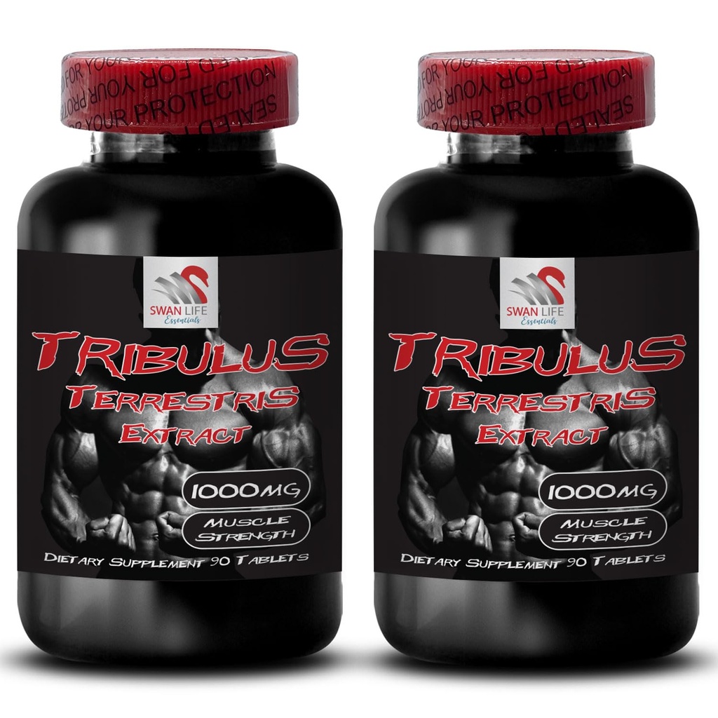 增加性驱动力 - TRIBULUS TERRESTRIS EXTRACT - Tribulus terrestris提取能量,男女性驱动药,性驱动药,利比多助推剂 - 2瓶 180片