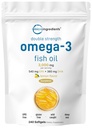 微量成份 Omega 3 鱼油补充剂 3 000 mg 人服务,240 软胶 | Lemon Flavoried – Burpless → EPA 540 mg + DHA 360mg → 深海鱼