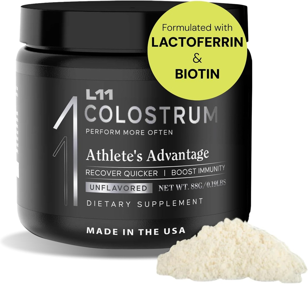 Colostrum 由 L11 补充 Lactoferrin Biotin Zinc 和 Vitamin D → Bovine Colostrum Powder 用于顶端运动健康, Gut Health, Muscle 和 Immune 支持 → 1500mg Colostrum - 不受欢迎的30种服务