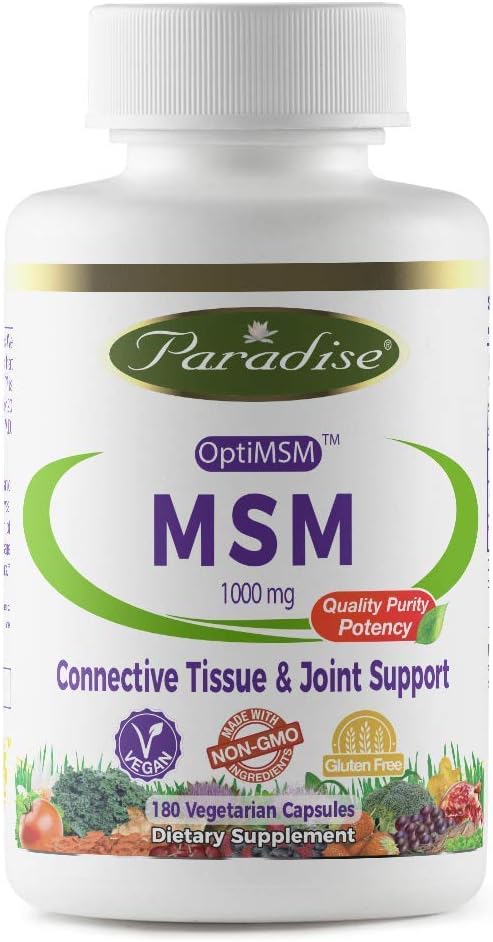 Paradise MSM. 100% OPMIMSM 原始全球专利成份。 - 100% 自然提取 - 没有哈什化学剂或溶剂 - 100% 美国制造!