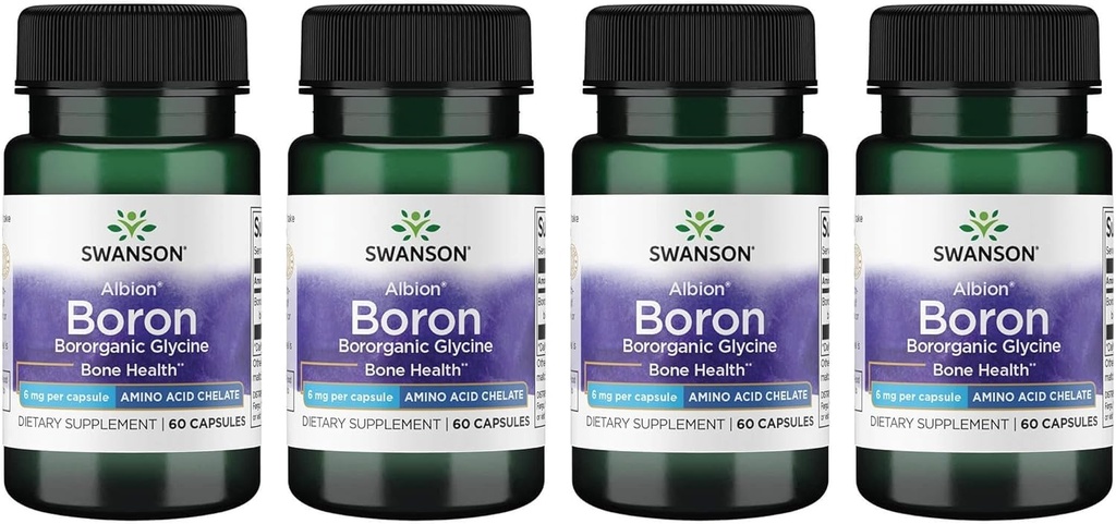 来自Albion的Swanson Boron -- -- Boroganic Glycine补充剂支持联合健康与骨质健康 -- -- 高吸收公式可能支持总体平衡 -- -- (60卡普尔,每包6毫克)(4包)