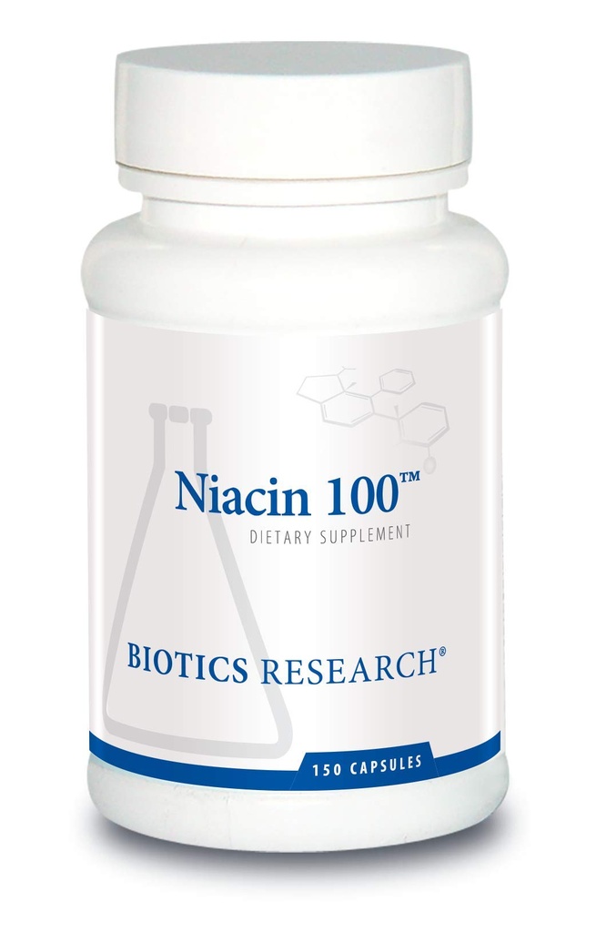 生物研究 Niacin 100, 100 Migram Niacin,维生素B3,胆固醇,HDL,LDL,Triglyceride,LP,心血管健康,150 Capsules